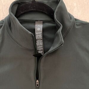 Lululemon Dark Green Zip-Up tee shirt long sleeve. Size M